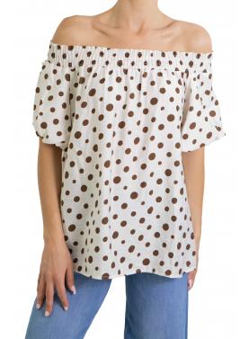 Maglia con elastico con pois